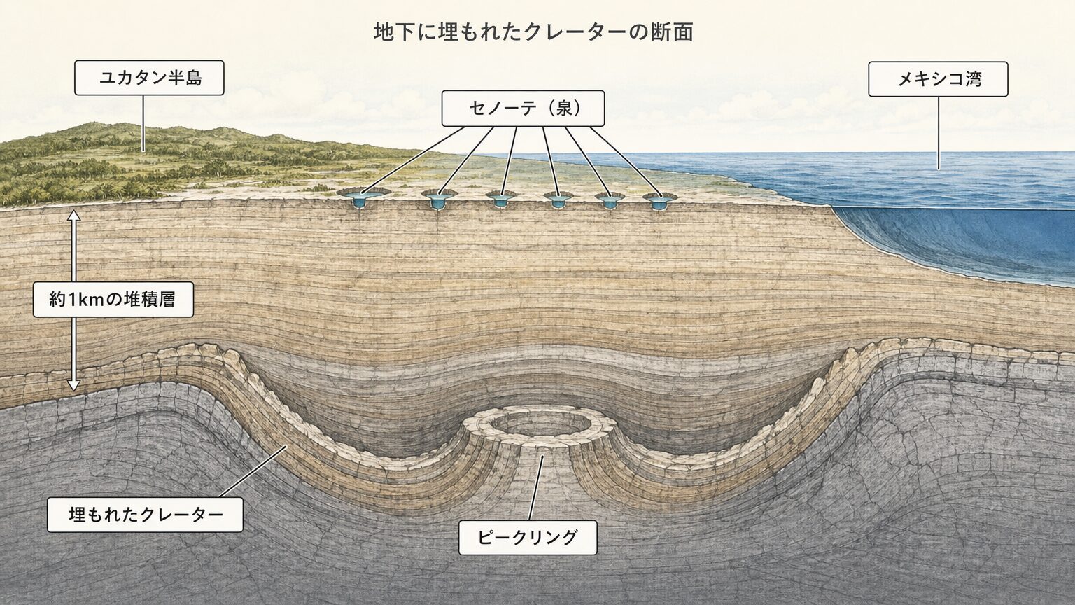 チクシュルーブ・クレーターの現在は?地表に穴は残っていない
