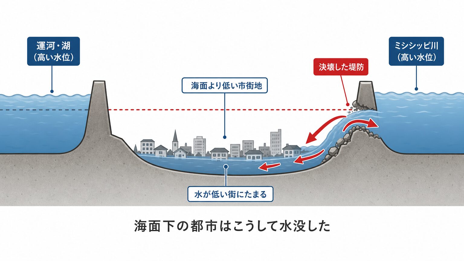 なぜ街は水に沈んだのか|海面下の都市と堤防